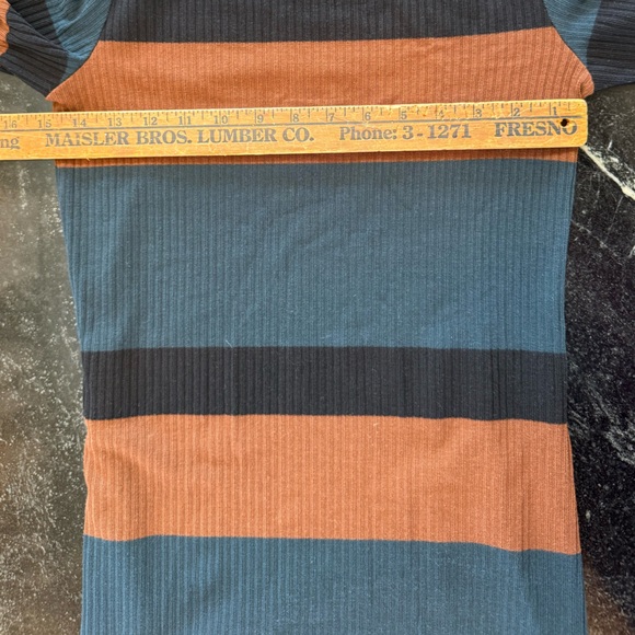 Sanctuary Striped Long Sleeve Dress, Brown, Teal and Black Size XS, NWT - Picture 4 of 7